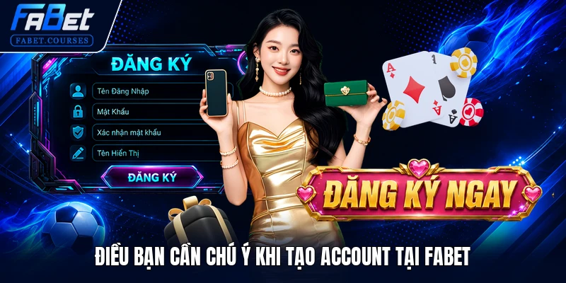 Điều bạn cần chú ý khi tạo account tại FABET